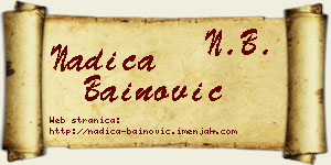Nadica Bainović vizit kartica